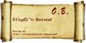 Oltyán Botond névjegykártya